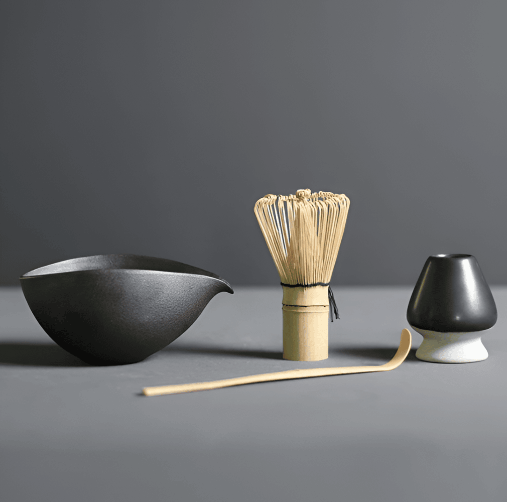 Matcha Thee Set 4-delig van Keramiek en Bamboe