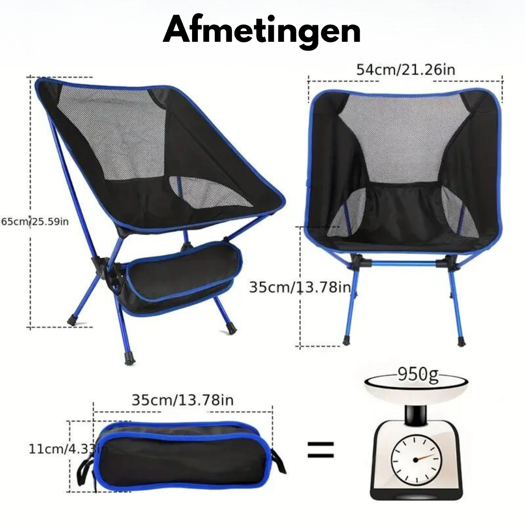 Compacte opvouwbare campingstoel