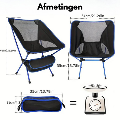Compacte opvouwbare campingstoel