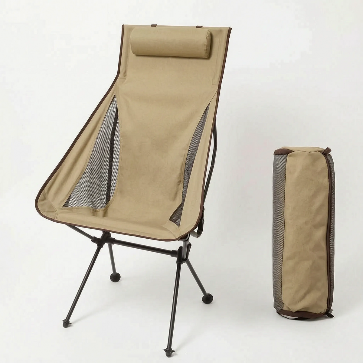 Navando opvouwbare compacte campingstoel met hoofdsteun