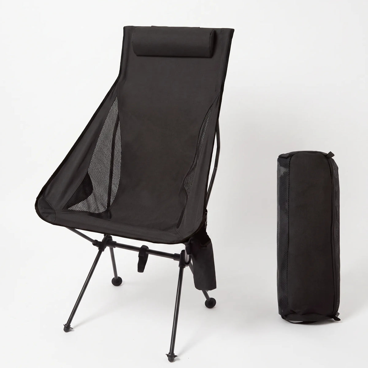 Navando opvouwbare compacte campingstoel met hoofdsteun