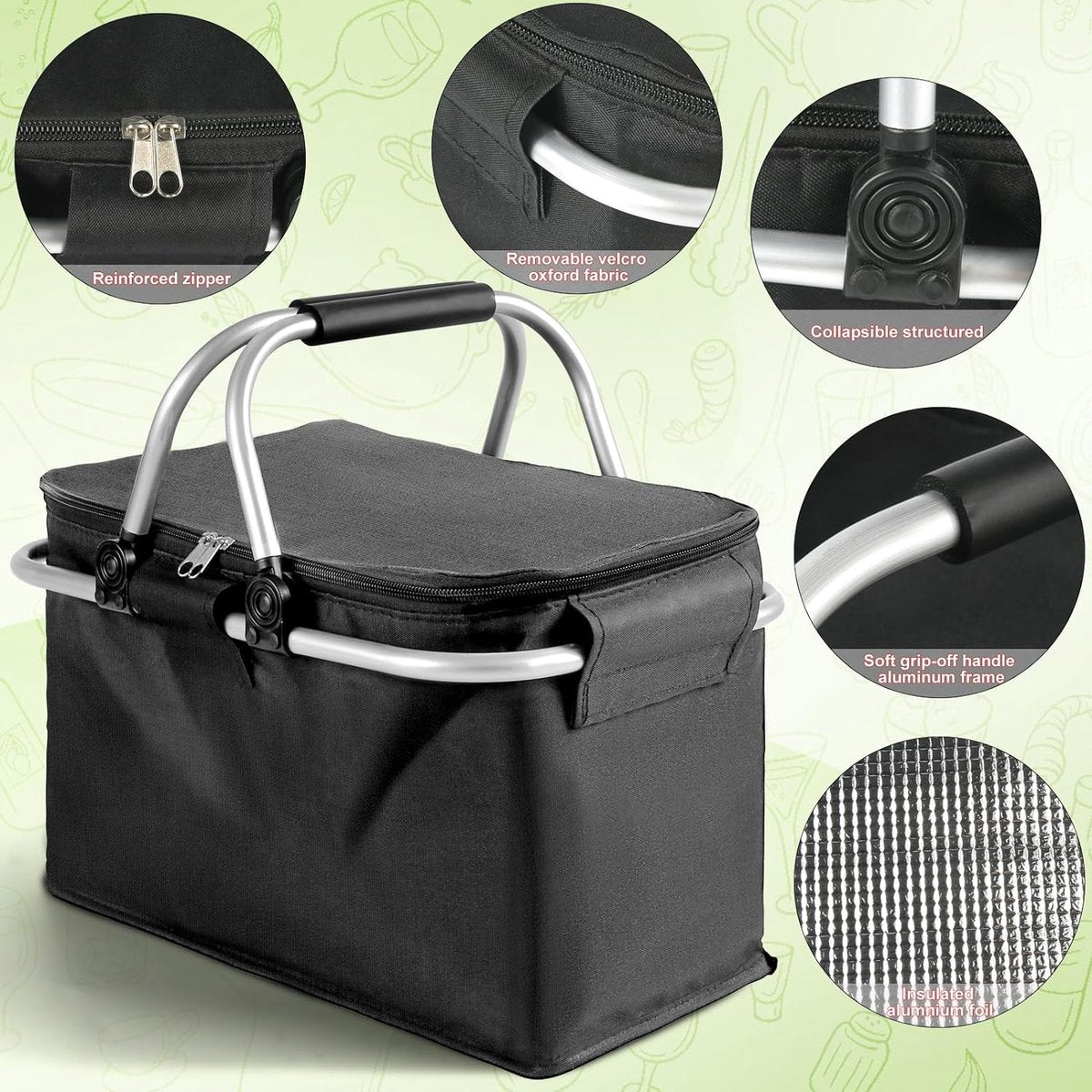 Opvouwbare Geïsoleerde Koelmand 18,5L