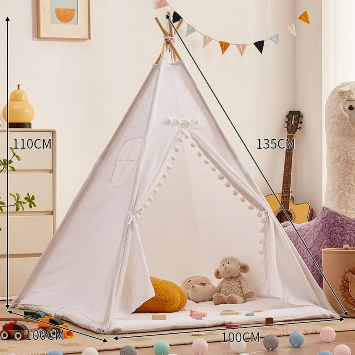 Opvouwbare Kindertent Met Houten Palen