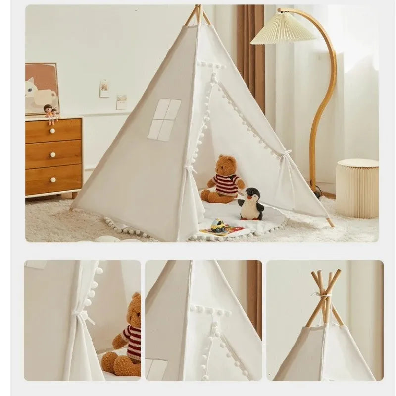 Opvouwbare Kindertent Met Houten Palen