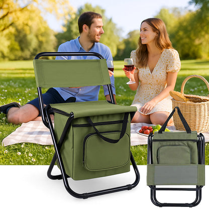 Opvouwbare campingstoel met koeltas
