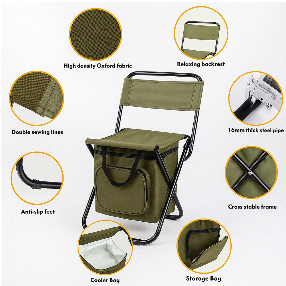 Navando opvouwbare campingstoel met koeltas