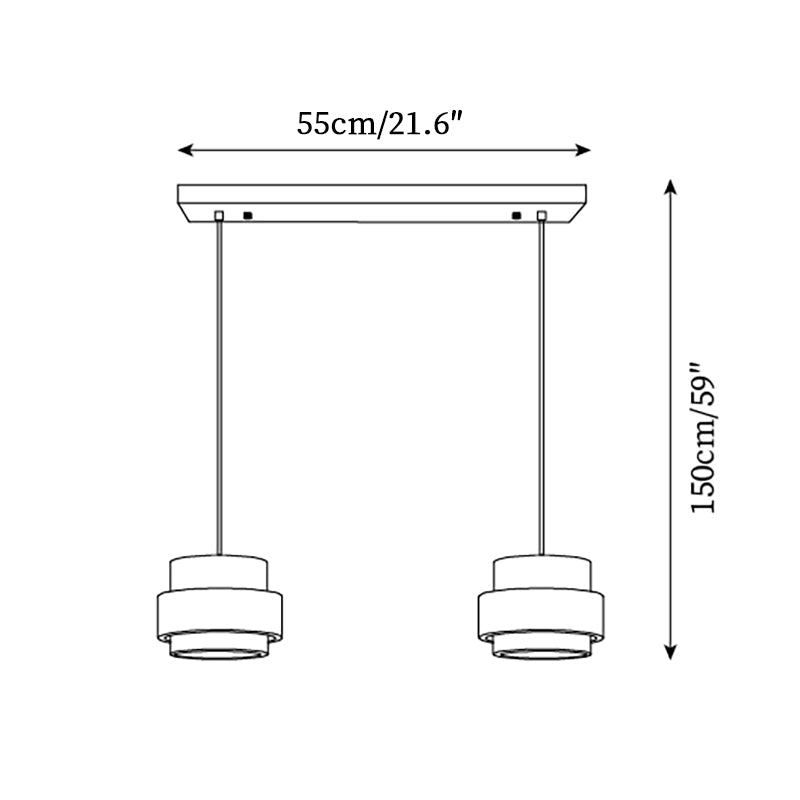 Travertijn hanglamp met walnoothout