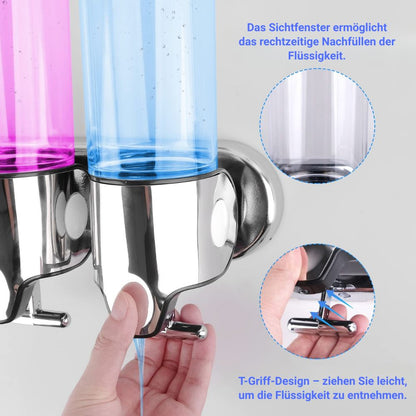 EasyDispense wandzeepdispenser met 3 compartimenten