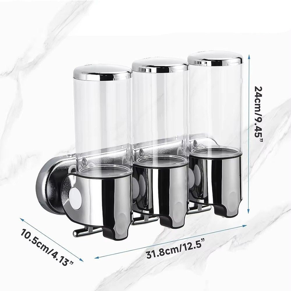 EasyDispense wandzeepdispenser met 3 compartimenten