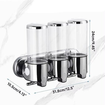 EasyDispense wandzeepdispenser met 3 compartimenten