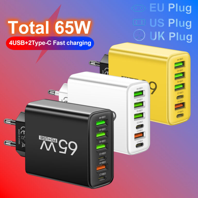 PowerMax 65W 6-in-1 snelle oplader