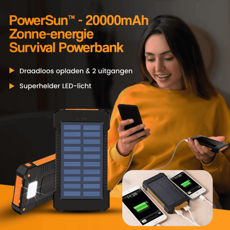 PowerSun zonne-energie survival powerbank