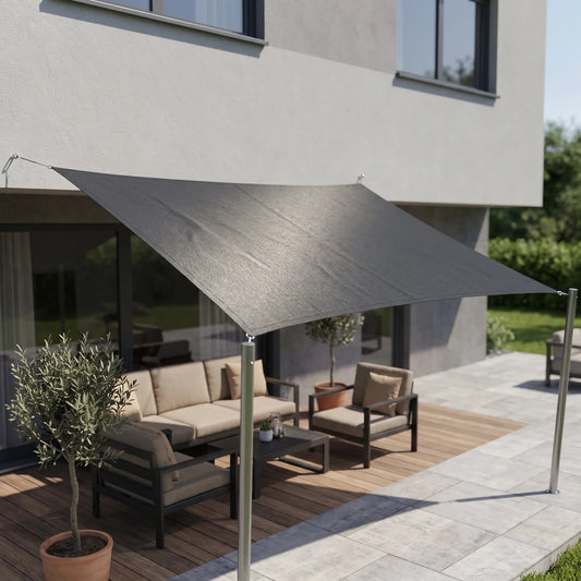 Rechthoekig schaduwdoek voor de tuin