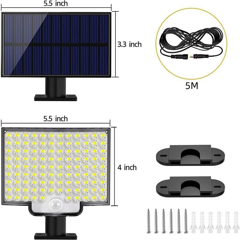 Rechthoekige solar buitenlamp met sensor