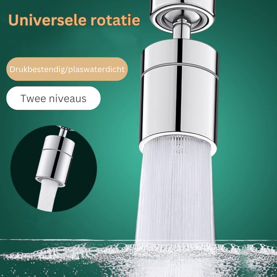 AquaGlide 720° draaibare kraanopzetstuk