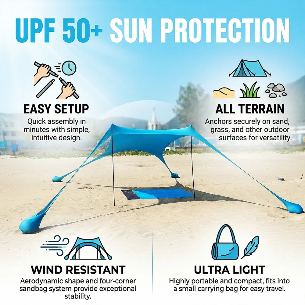 Navando rekbare open strandtent