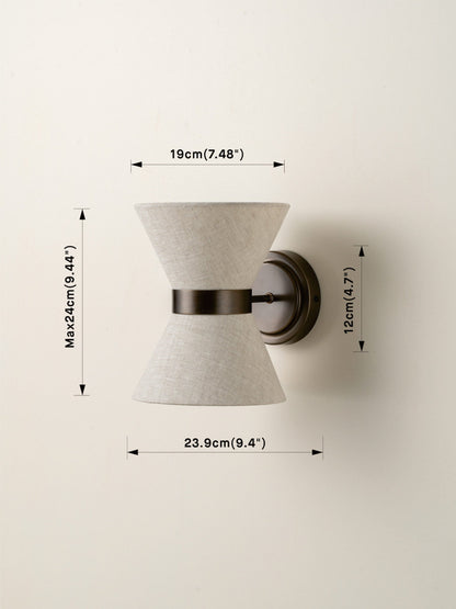 Linnen Wandlamp met Bronzen Armatuur