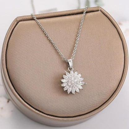 EleganteEssentie draaiende zonnebloem ketting