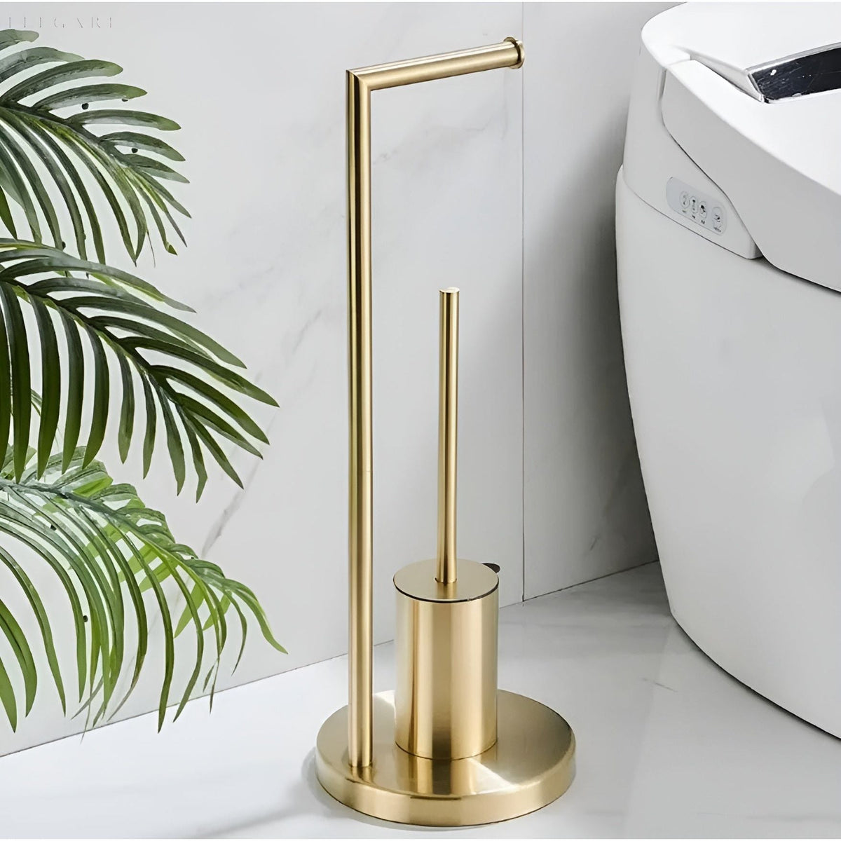 Toiletrolhouder met Geïntegreerde Toiletborstel