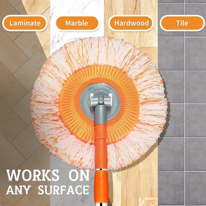 Ronde roterende microvezelmop met verstelbare steel