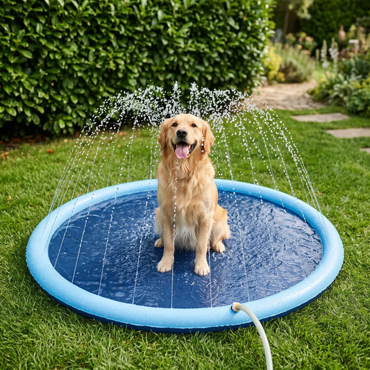 Ronde waterspeelmat met sproeiers