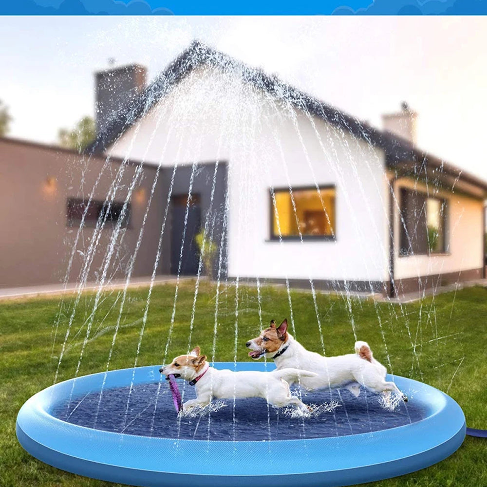 Ronde waterspeelmat met sproeiers