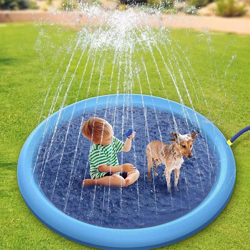 Ronde waterspeelmat met sproeiers