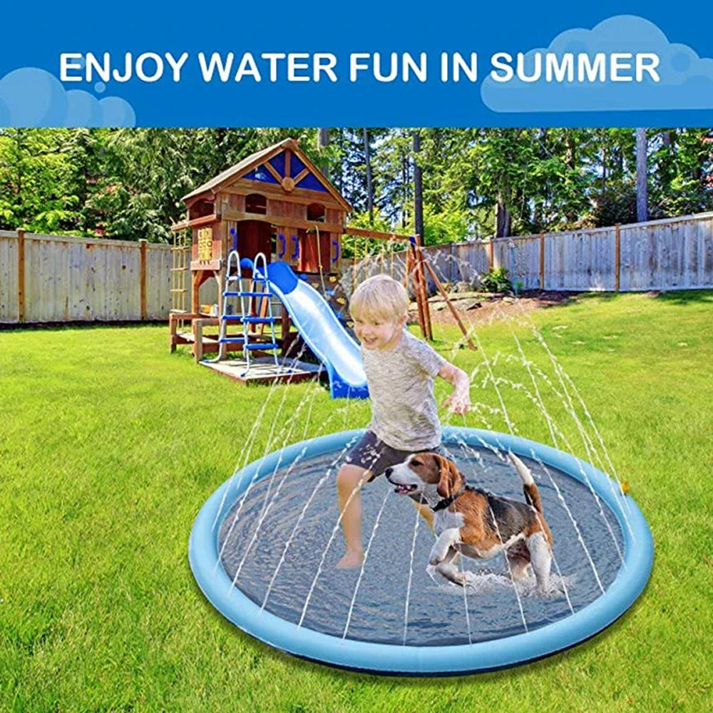 Ronde waterspeelmat met sproeiers