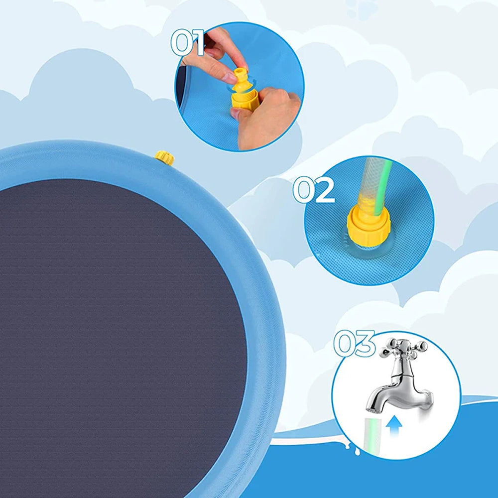 Ronde waterspeelmat met sproeiers
