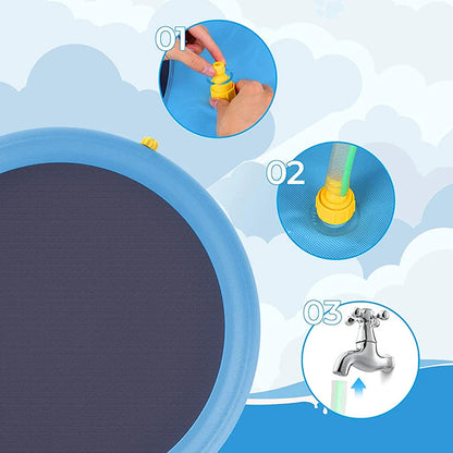 Ronde waterspeelmat met sproeiers
