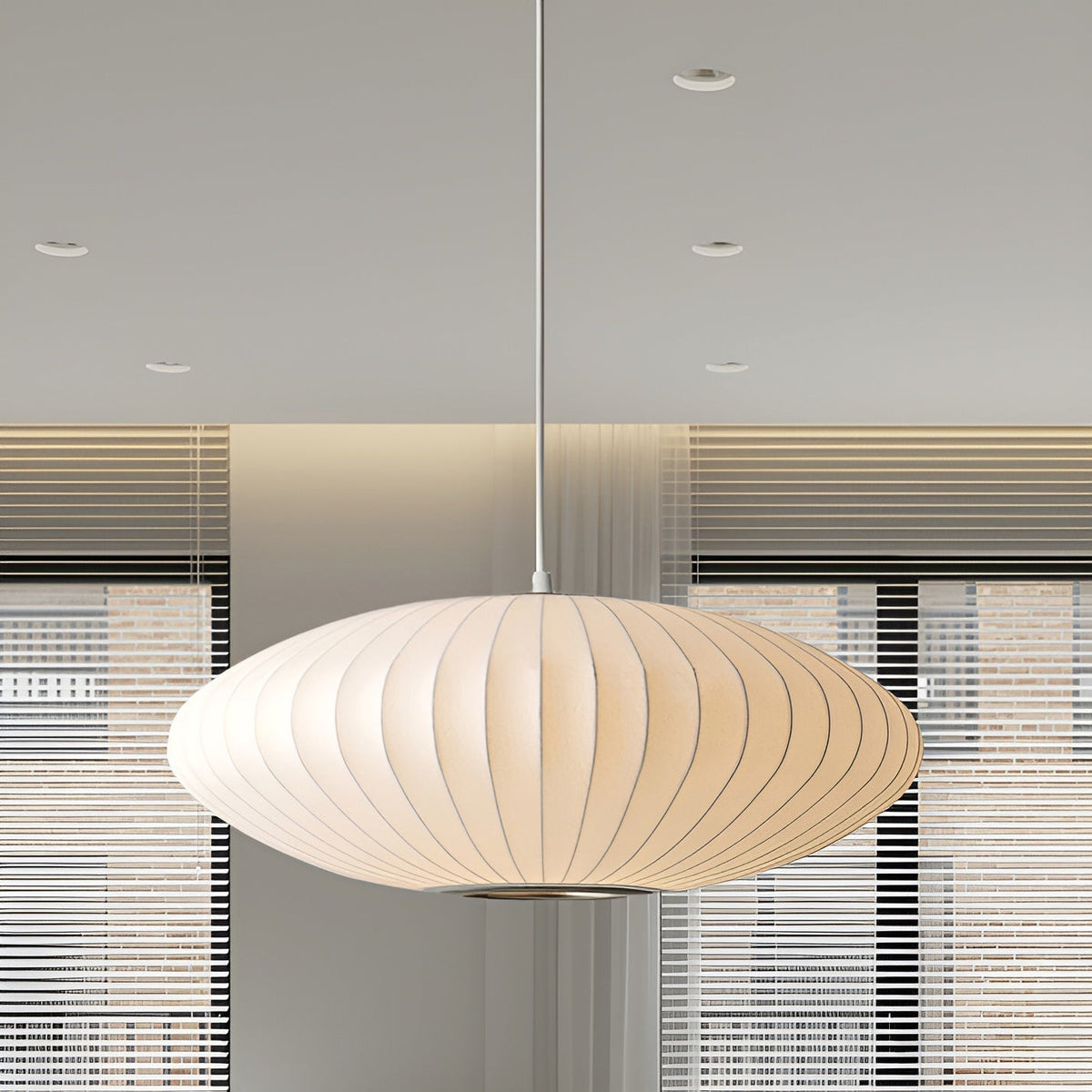 Moderne Witte Stoffen Hanglamp 40 cm