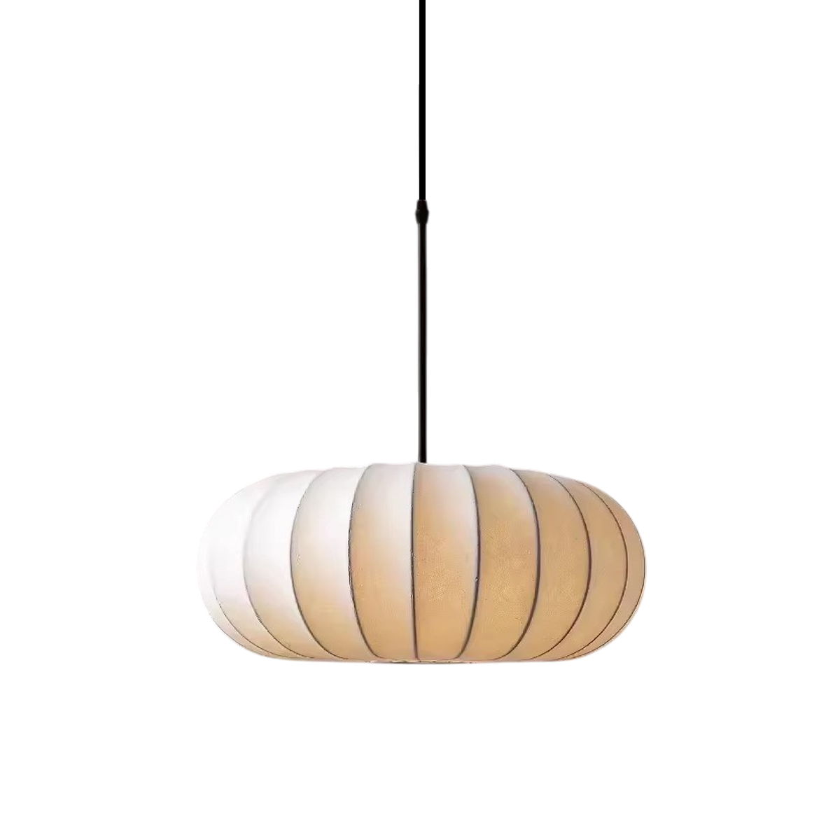 Lantaarnvormige stoffen hanglamp