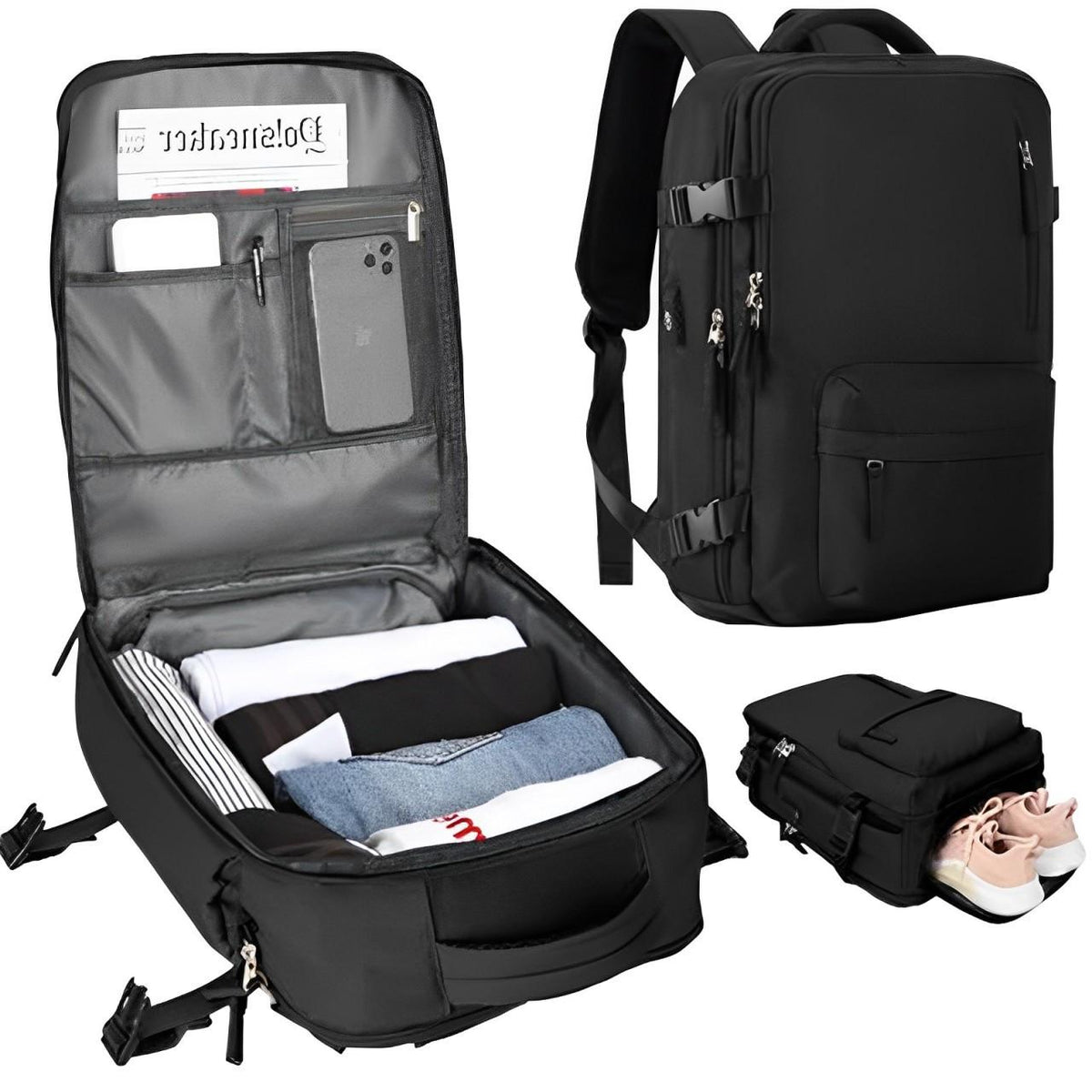 Navando ruime clamshell reisrugzak handbagage