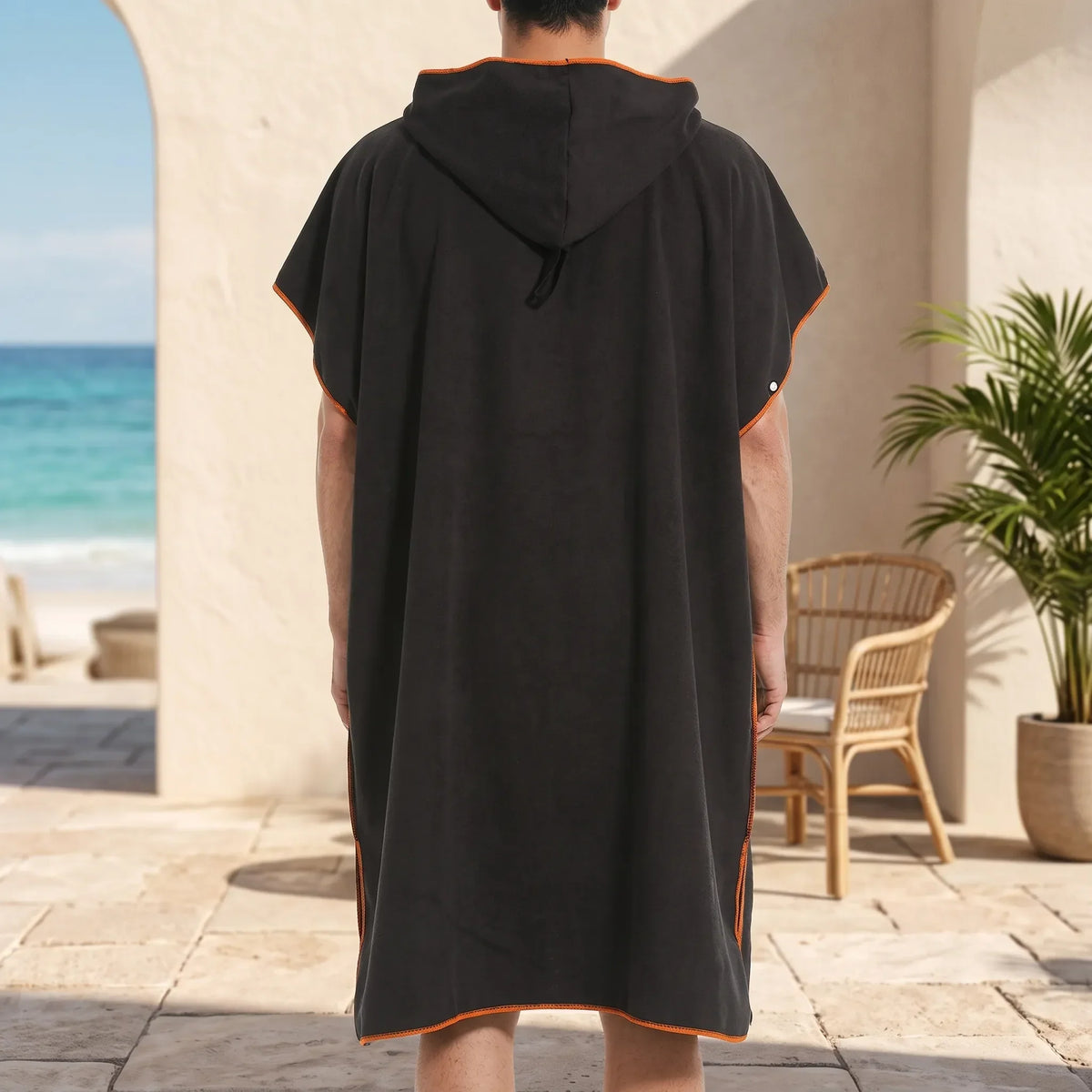 Unisex sneldrogende surfponcho met capuchon