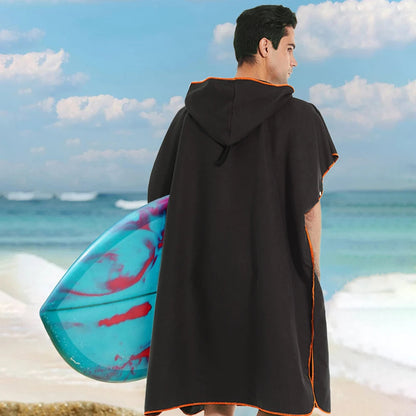 Unisex sneldrogende surfponcho met capuchon