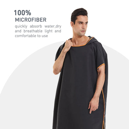 Unisex sneldrogende surfponcho met capuchon