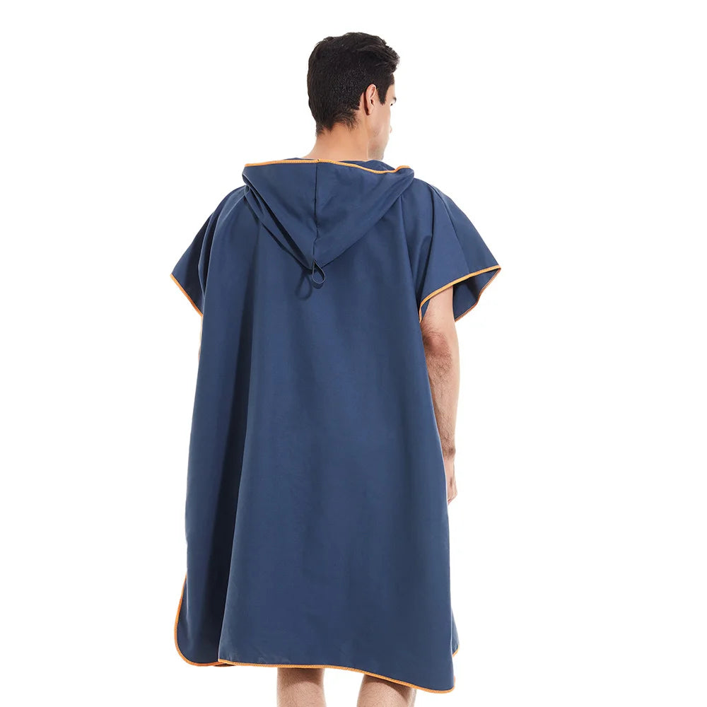 Unisex sneldrogende surfponcho met capuchon