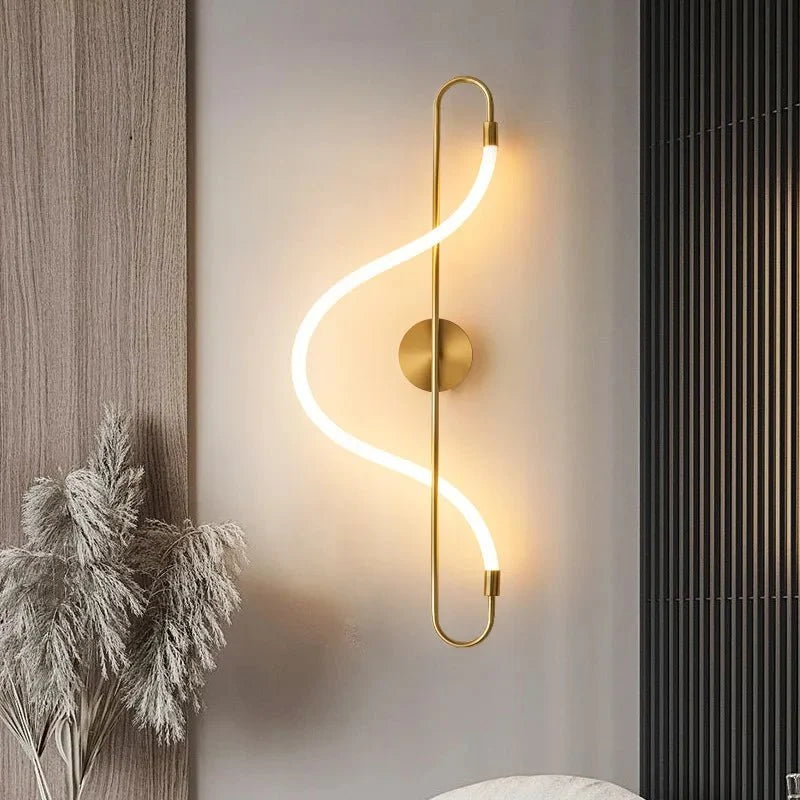 ALUGOLD moderne gouden LED wandlamp