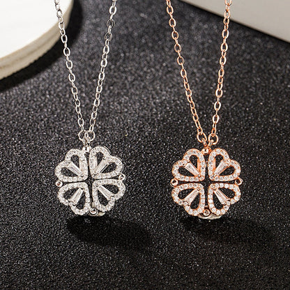 LuxeLiefde magnetische hartvormige klaver ketting