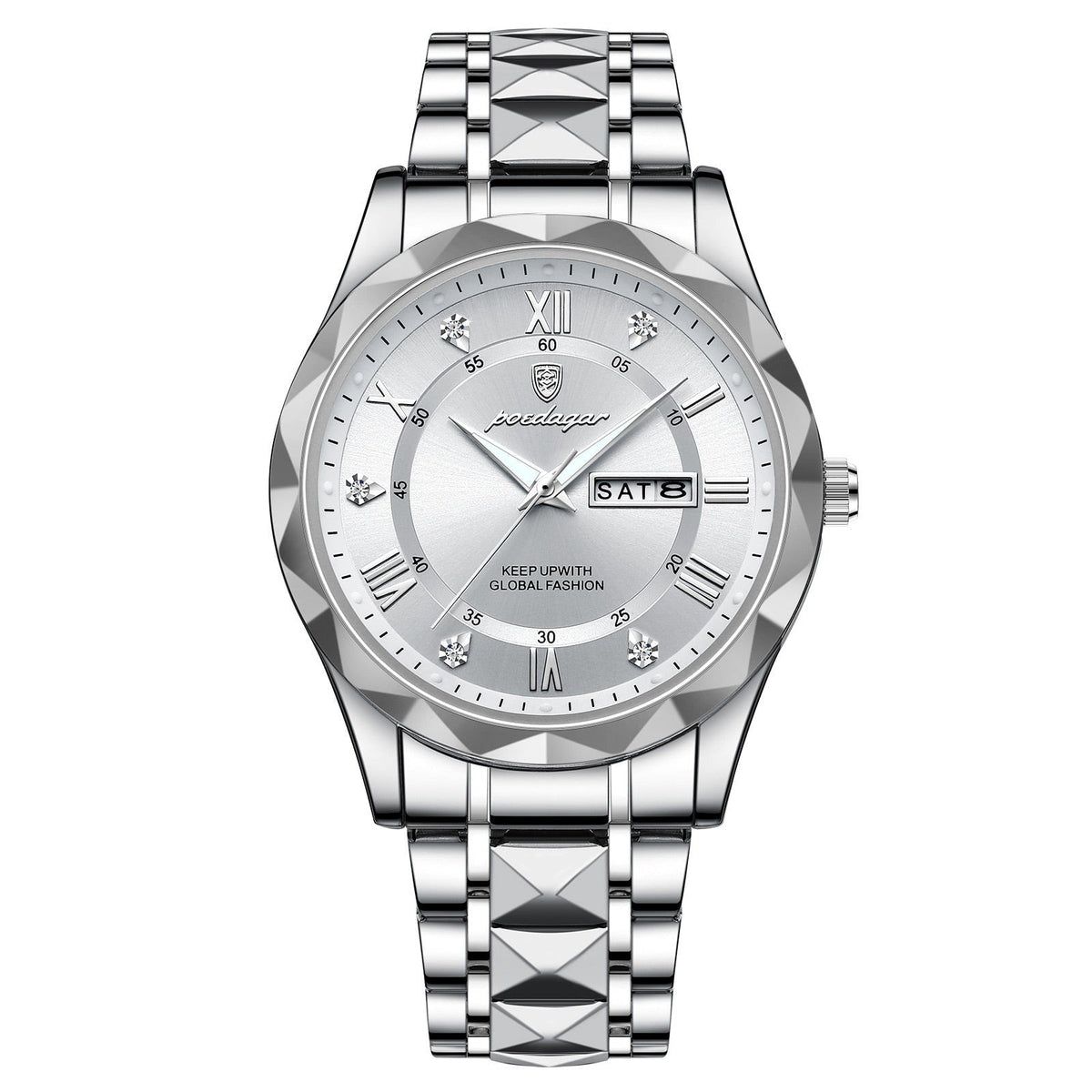 Lichtgevend roestvrijstalen herenhorloge
