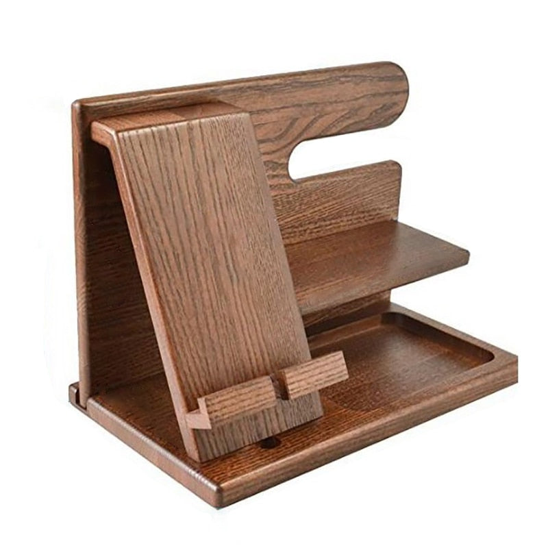 Houten Telefoon Docking Station Organizer