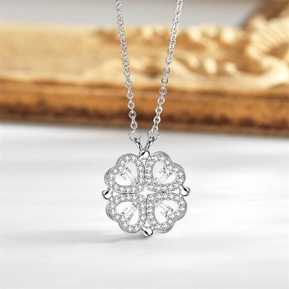 LuxeLiefde magnetische hartvormige klaver ketting