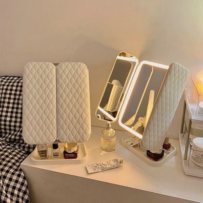 GlamLite driedelige make-upspiegel met ledverlichting