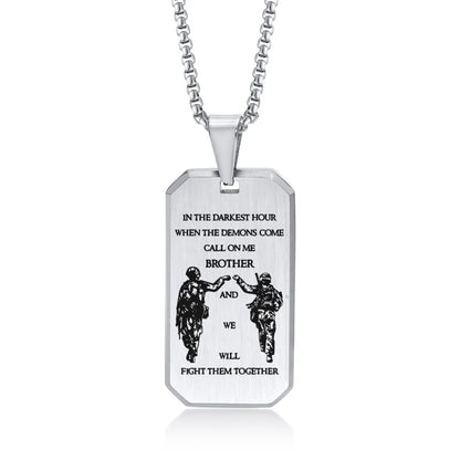 BrotherBond gepersonaliseerde dog tag halsketting