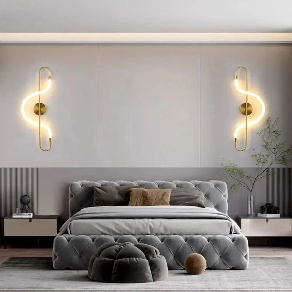 ALUGOLD moderne gouden LED wandlamp