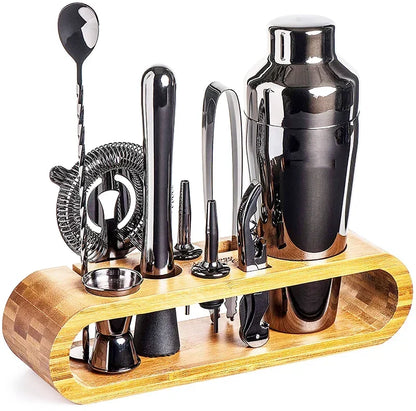 Cocktailset met bamboe standaard