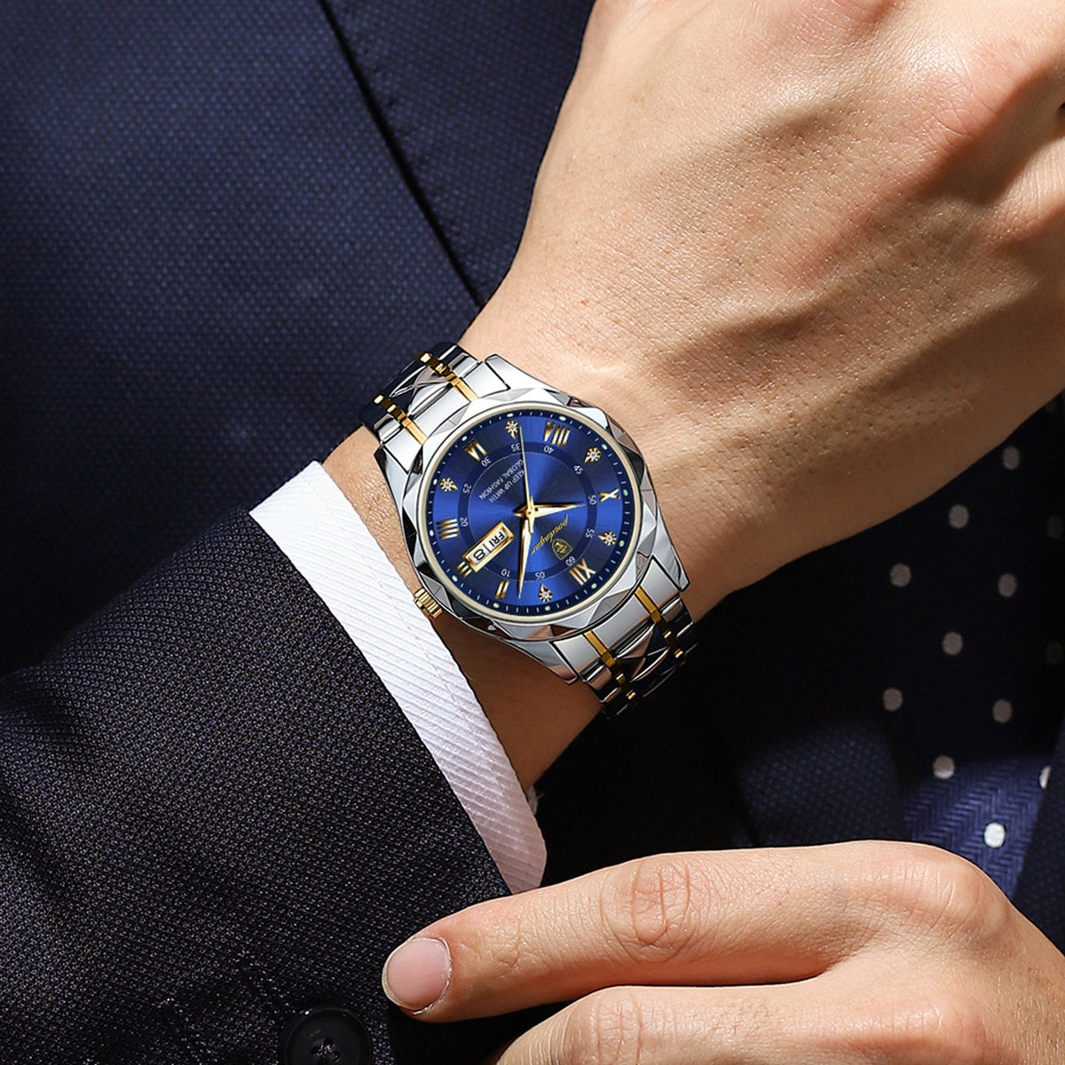 Lichtgevend roestvrijstalen herenhorloge