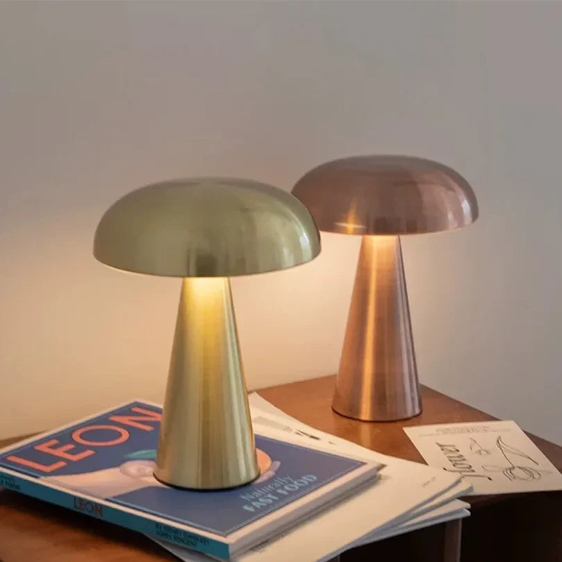 Retro paddenstoel tafellamp draadloos oplaadbaar