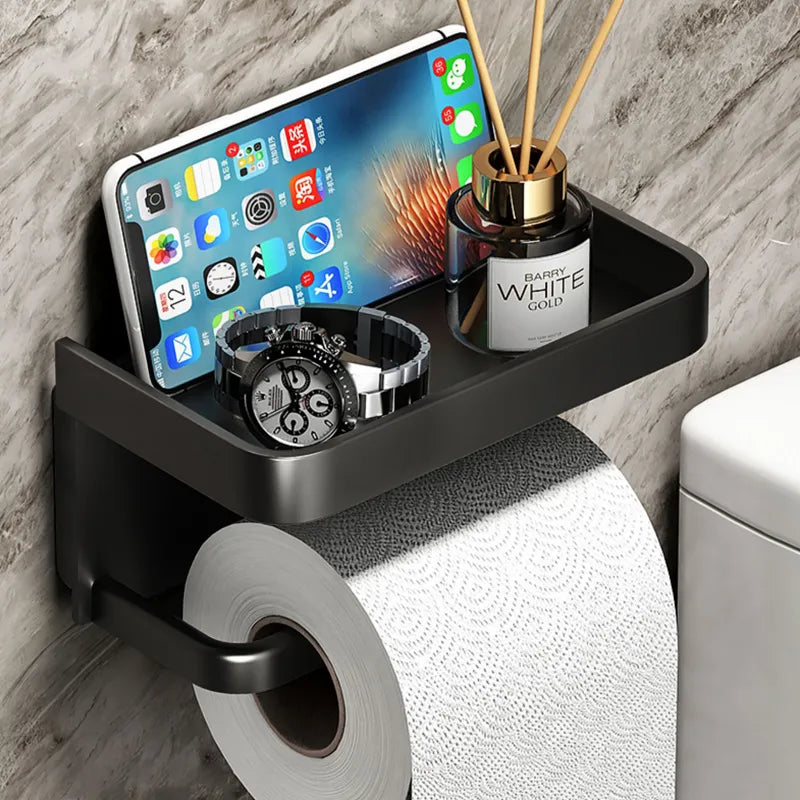 Modern toiletrolhouder met planchet