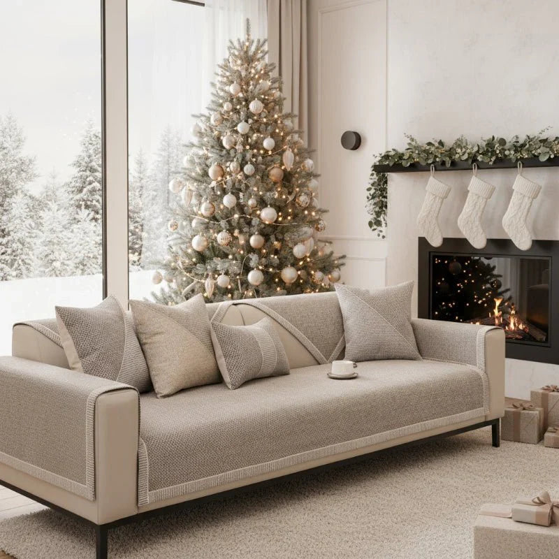 Katoenen Linnen Sofa Overworp Antislip